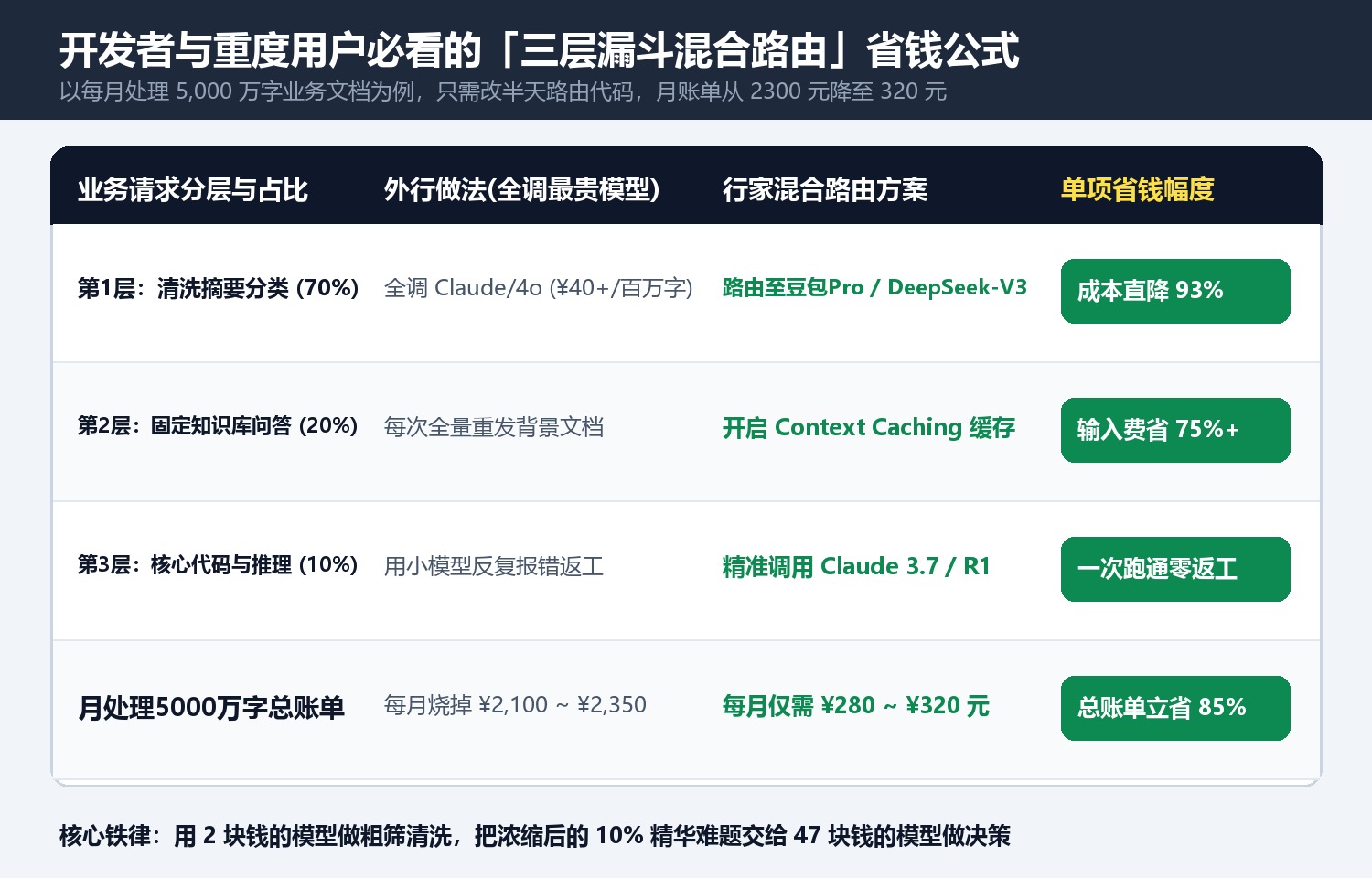 开发者与重度用户必看的「混合路由省钱公式」(立省 82% 预算)